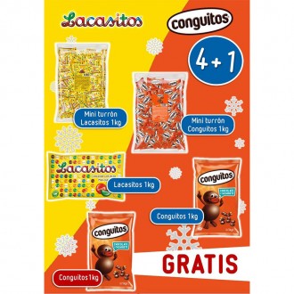 LOTE MINI TURRONES LACASA 4 + 1 CONGUITO