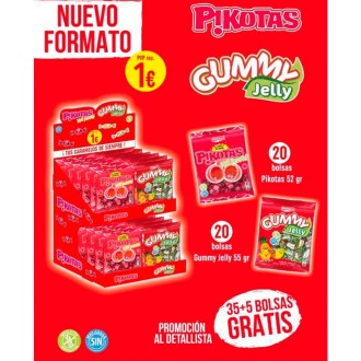 LOTE GUMMYS Y PIKOTAS 55 GR 40 U