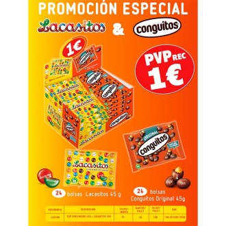 EXP. CONGUITO NEGRO 45G + LACASITOS 45G 48U